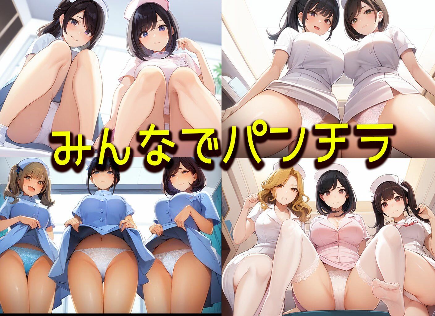 サンプル画像2:【ナースパンチラ】下着を見せることで勃起不全が治ると勘違いしてしまった女の子達(日替わりさん) [d_330942]