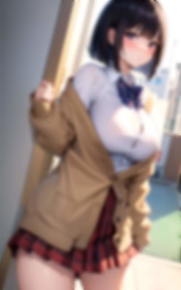 サンプル画像1:真面目で可愛すぎるなのに超乳JK 露出通学！脱がしたらノーパン(200円激安特価) [d_331048]