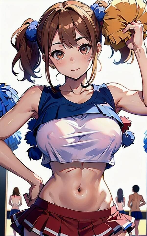 サンプル画像1:巨乳チアガールみんなの前でおっぱい撮影され放題(お買い得AIラボ) [d_331080]