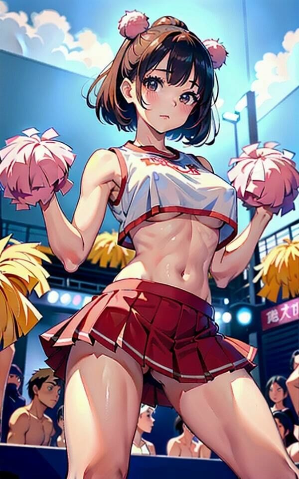 サンプル画像4:巨乳チアガールみんなの前でおっぱい撮影され放題(お買い得AIラボ) [d_331080]