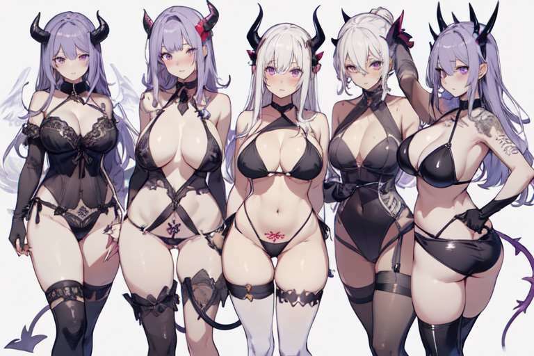 サンプル画像2:【微エロ】淫紋サキュバスハーレム（総枚数157枚）(満点星) [d_331091]