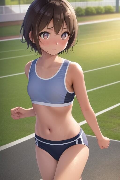 サンプル画像1:雨濡れ陸上女子(デジタルアート工房) [d_331126]