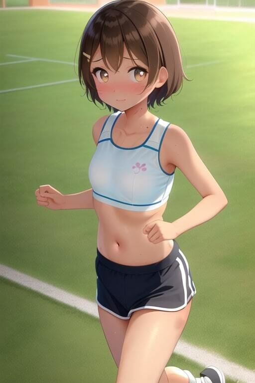 サンプル画像3:雨濡れ陸上女子(デジタルアート工房) [d_331126]