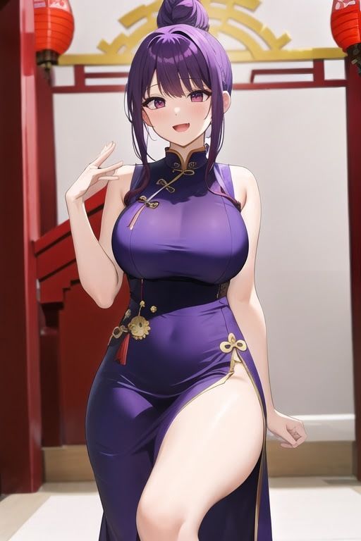 サンプル画像2:チャイニーズみたいな女の子(縦軸と無花果) [d_331136]