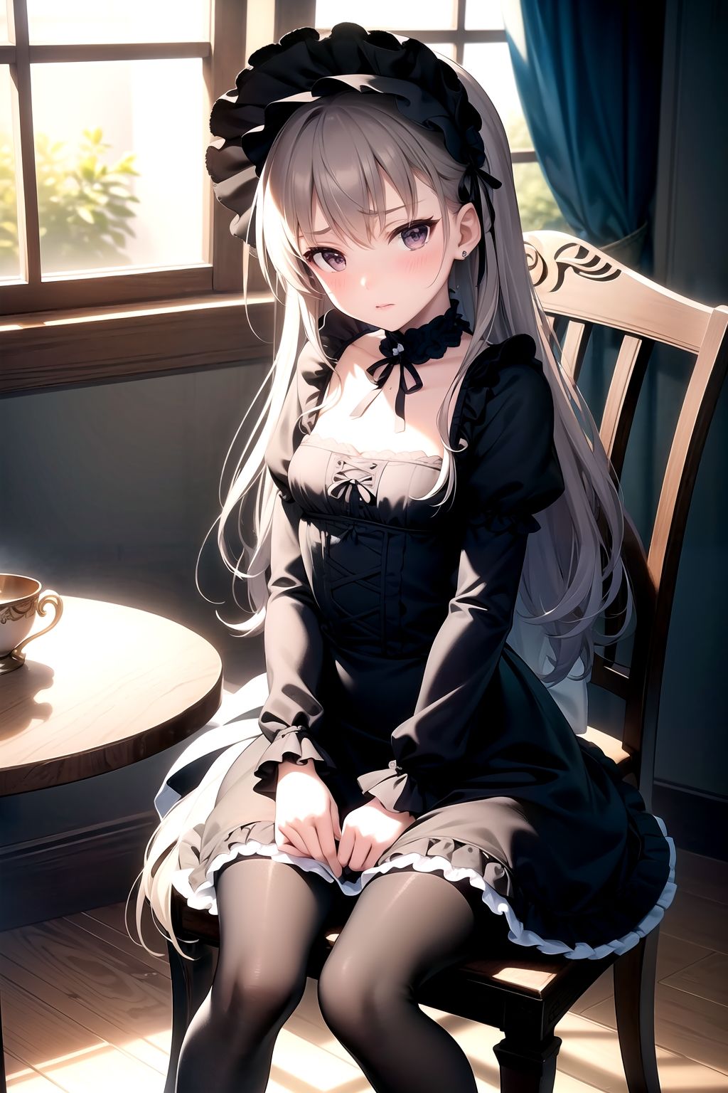 サンプル画像1:AIイラスト集 黒ストとゴシックロ○ータ＃1(KUMAI) [d_331258]