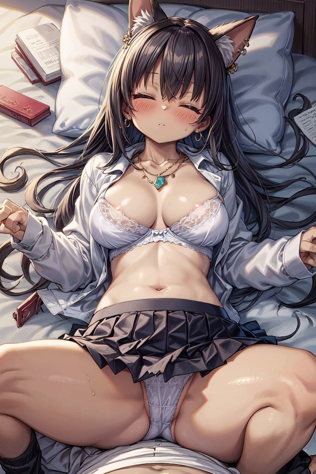 サンプル画像1:【微エロ】寝そべる女子校生（ギャル・ハーレム・猫耳・連れ込み・催●・睡眠など）【総枚数231枚】(満点星) [d_331334]