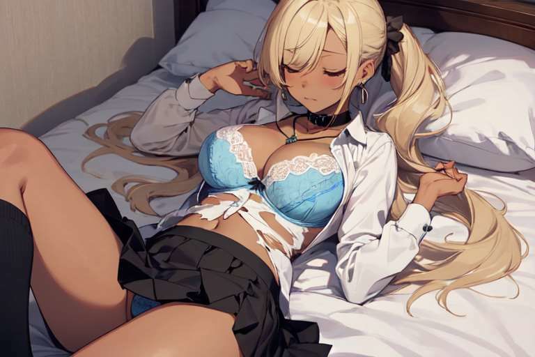 サンプル画像5:【微エロ】寝そべる女子校生（ギャル・ハーレム・猫耳・連れ込み・催●・睡眠など）【総枚数231枚】(満点星) [d_331334]