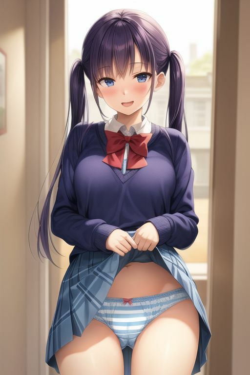 サンプル画像6:悪魔の生徒手帳_パンツを見せて朝の挨拶(AI幻想庭園) [d_331595]