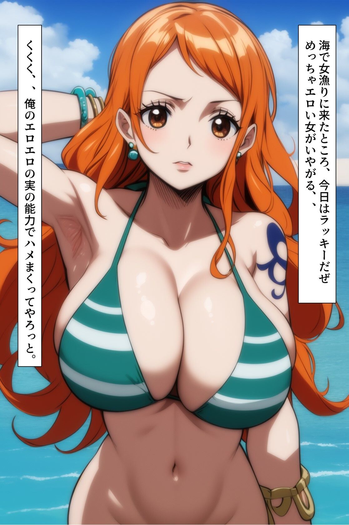 サンプル画像2:水着の巨乳女と催〇中出しエッチ(ペリカンサークル) [d_331611]