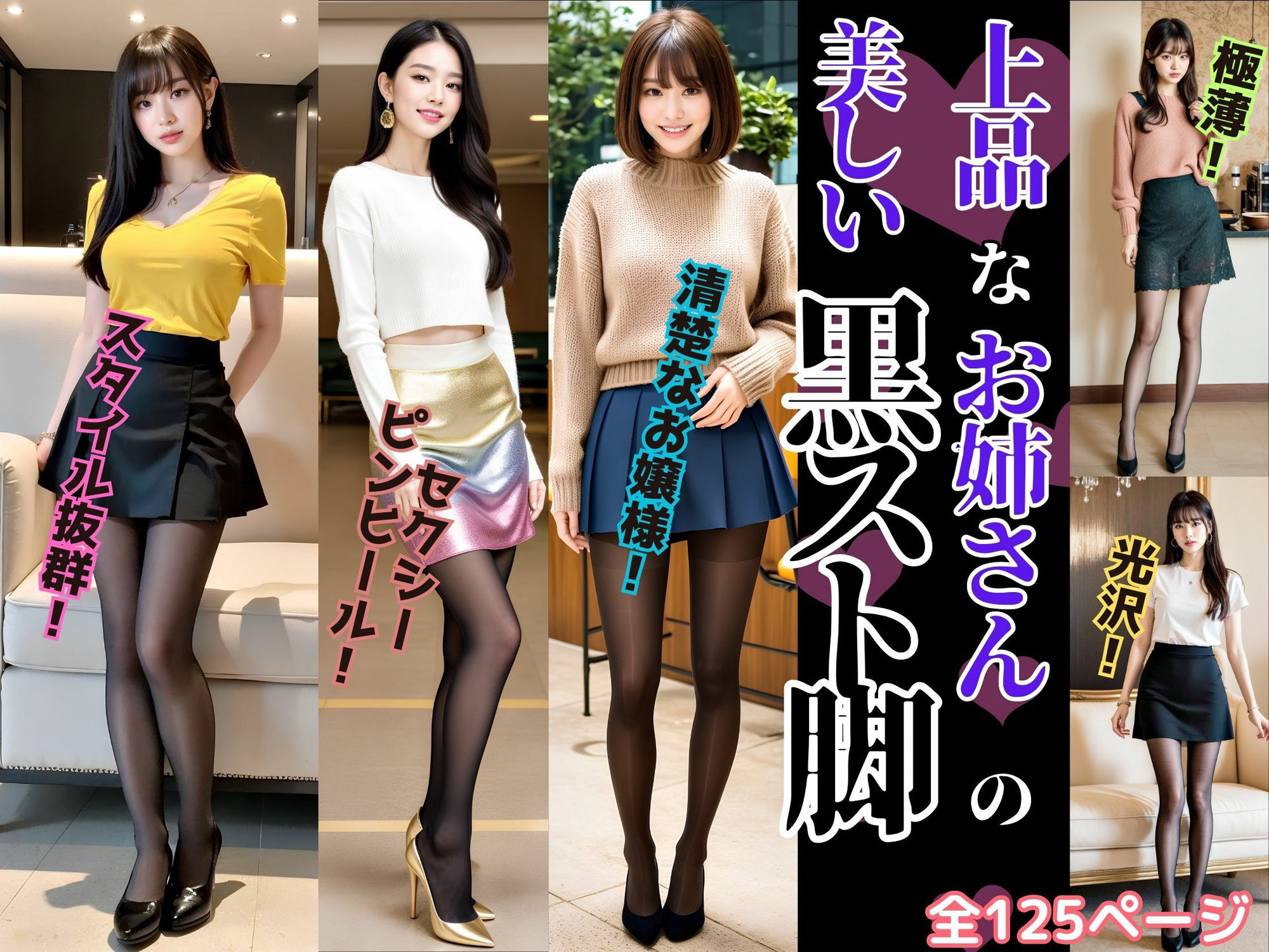 サンプル画像1:上品なお姉さんの美しい黒スト脚 – Beautiful black legs of an elegant woman -(あらぶるま) [d_331662]