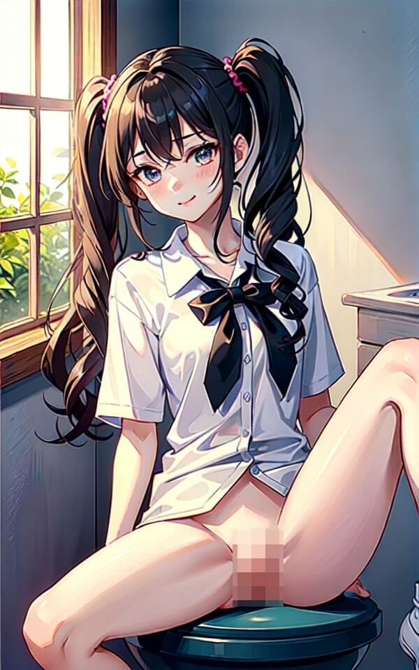 サンプル画像1:女子トイレを覗いたら…ノーパン女子に大興奮！(お買い得AIラボ) [d_331665]