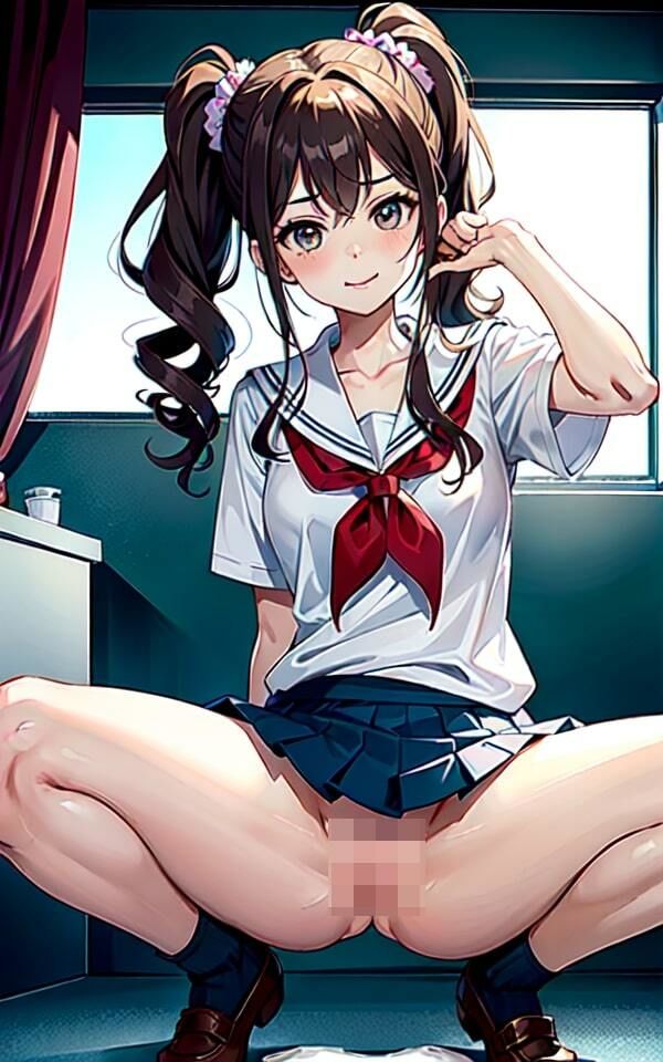 サンプル画像2:女子トイレを覗いたら…ノーパン女子に大興奮！(お買い得AIラボ) [d_331665]