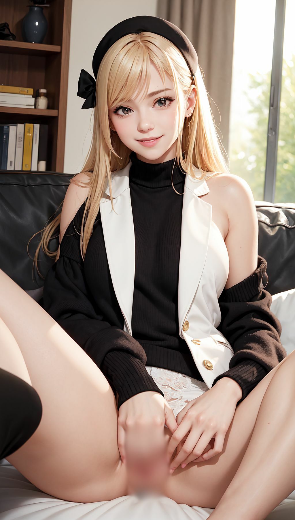 サンプル画像4:美女達の着衣オナニー 2(AI爆美女エロ写真集) [d_331674]