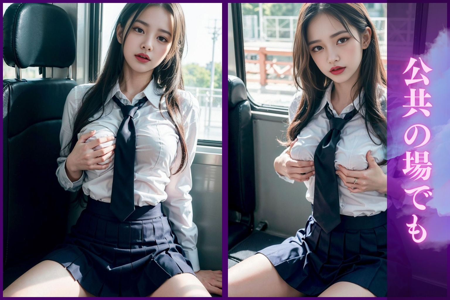 サンプル画像4:制服美女の野外露出日記(女子○生AI画像) [d_331826]