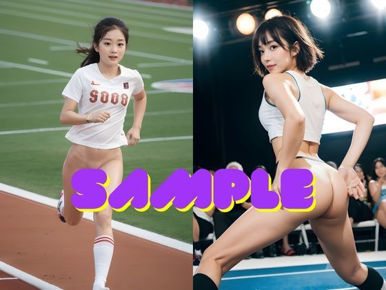 サンプル画像4:AI美女グラビア写真集 陸上選手はパンツを履かない？丸ごとノーパン 女だらけの陸上大会(AI美女研究会) [d_331870]