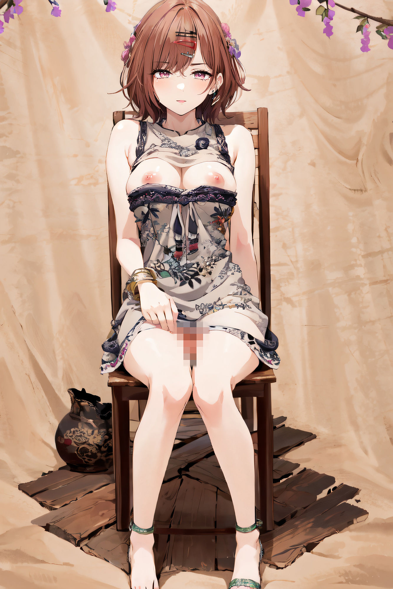 サンプル画像1:局部露出が当たり前の世界でモデルの仕事をする樋○円香(草の化け物) [d_331983]