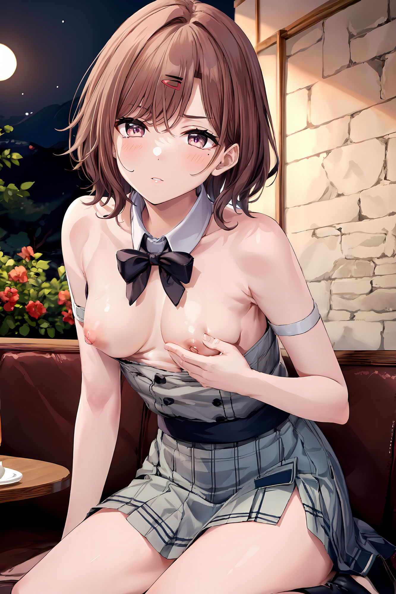 サンプル画像3:局部露出が当たり前の世界でモデルの仕事をする樋○円香(草の化け物) [d_331983]