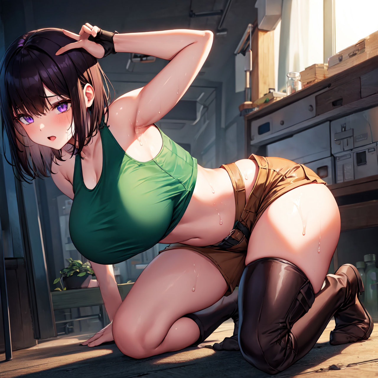 サンプル画像1:巨乳少女は触手に勝てない［AIイラスト集Vol.02］(巨乳少女は触手に勝てない) [d_332070]