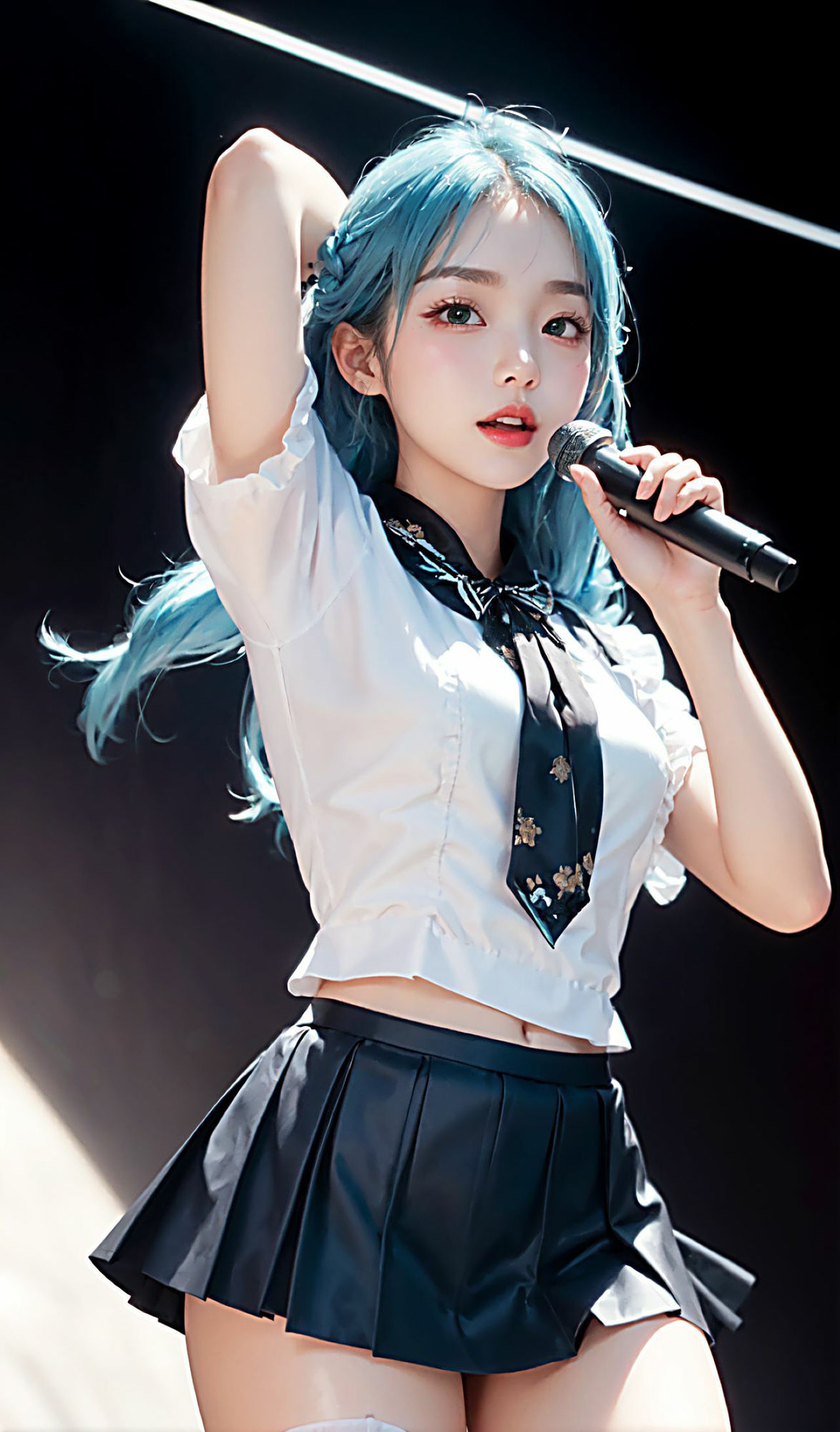 サンプル画像1:AI生成 ペンライトで応援(あらっとAI) [d_332191]