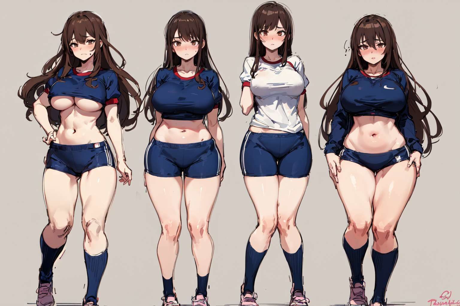 サンプル画像6:【微エロ】ブルマ×美女を集めたCG集（175枚）【ソロ・下乳・巨乳・ハーレム・ローアングル・学生・人妻・眼鏡・赤面など】(満点星) [d_332285]