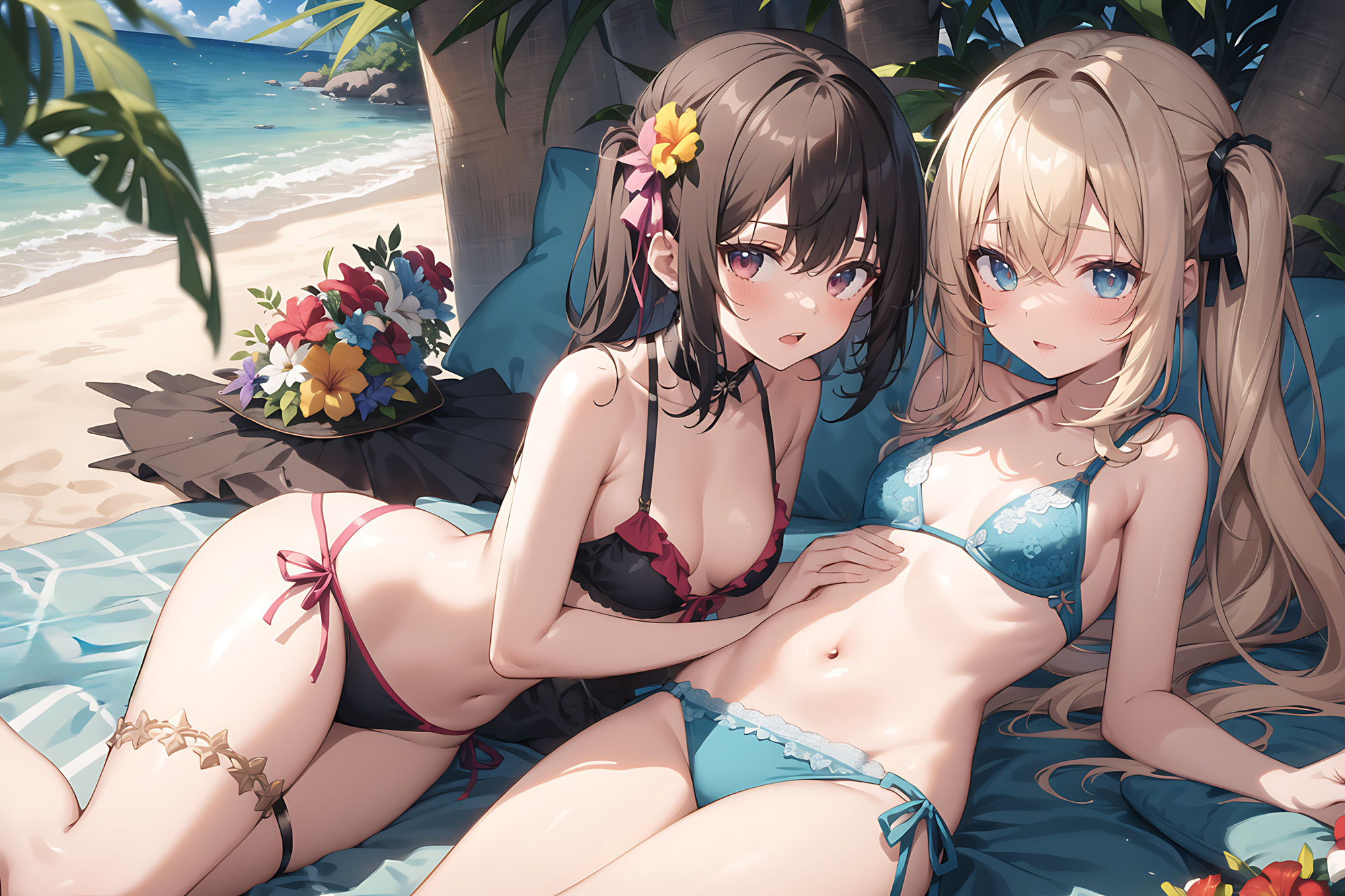 サンプル画像1:ハーレム×ビーチ(みたらしai) [d_332291]