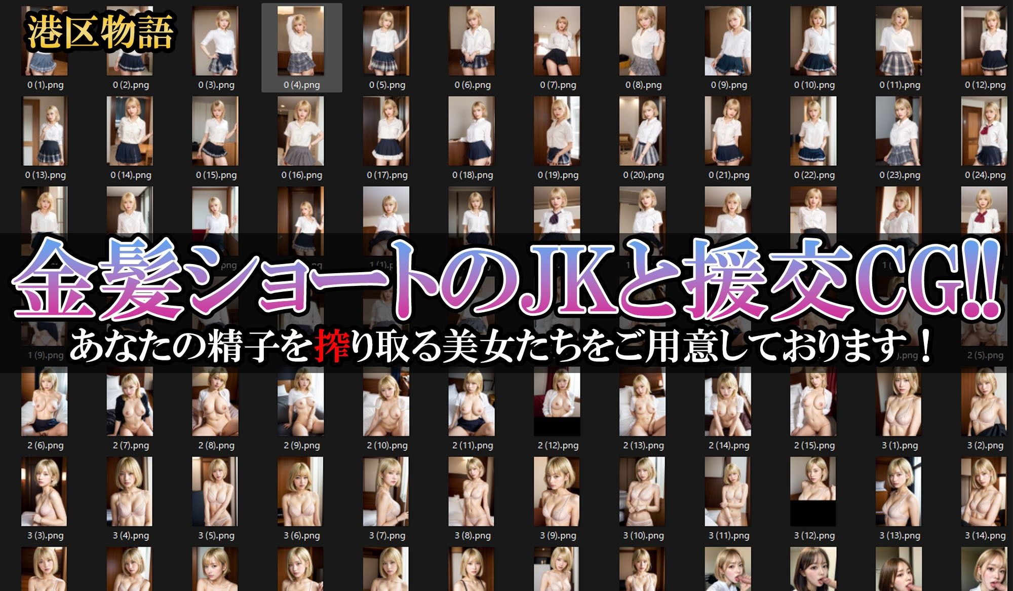 サンプル画像1:金髪ボブカットのJKとホテルで淫行してみた(港区物語) [d_332292]