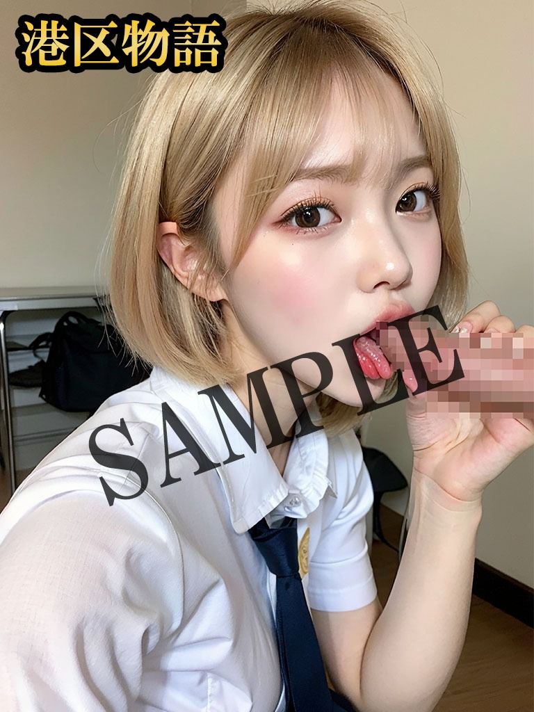 サンプル画像5:金髪ボブカットのJKとホテルで淫行してみた(港区物語) [d_332292]