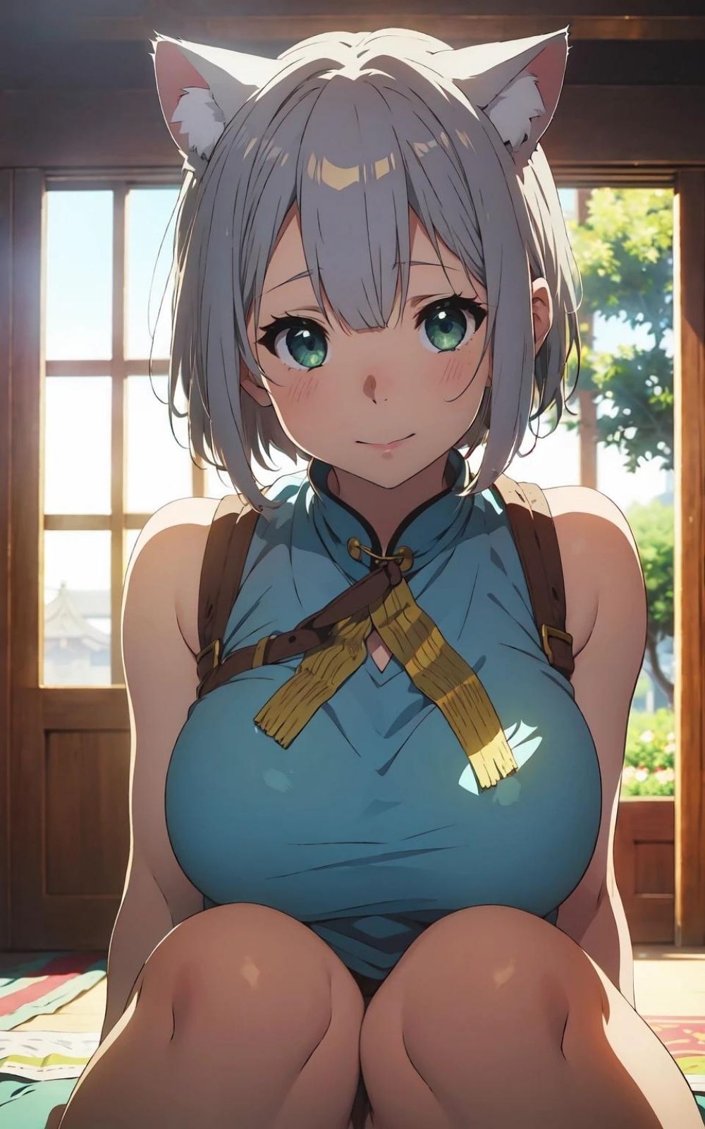 サンプル画像1:【AI×美少女】銀髪猫娘 中出し絵日記(画像生成マン) [d_332350]