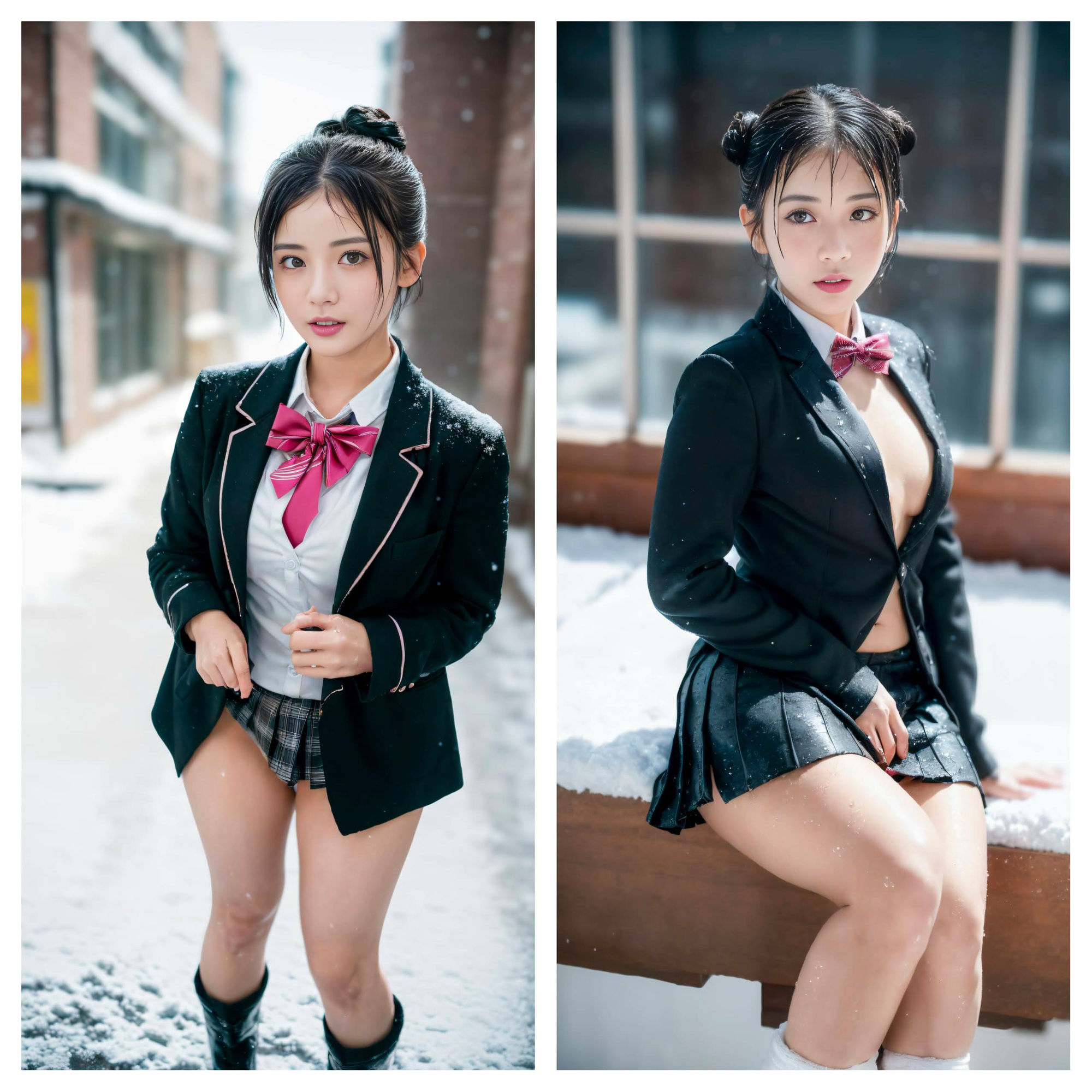 サンプル画像5:【雪の中で脱いじゃった】変態女子校生の日常 Vol.01(AI Photographer JAPAN) [d_332386]