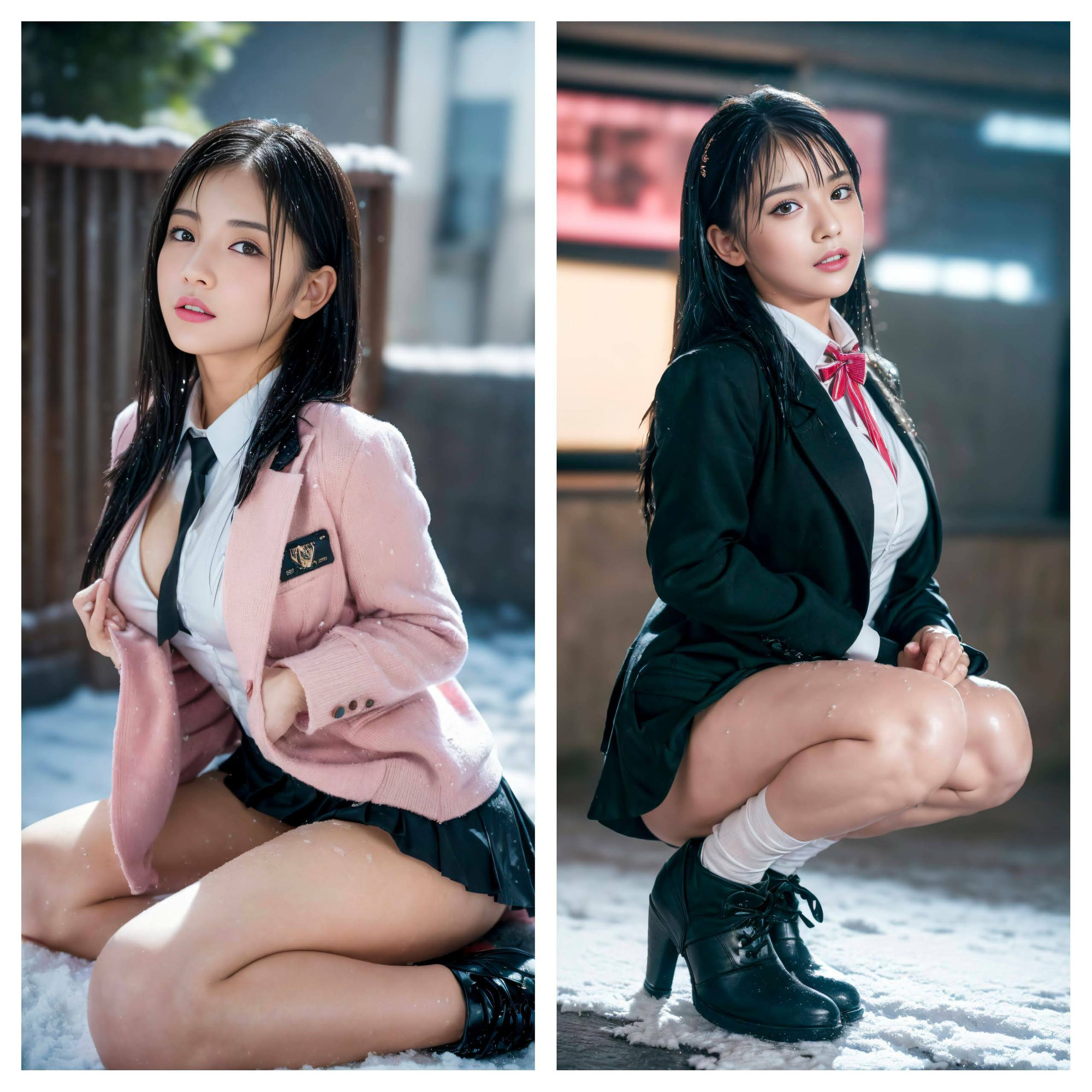 サンプル画像6:【雪の中で脱いじゃった】変態女子校生の日常 Vol.01(AI Photographer JAPAN) [d_332386]