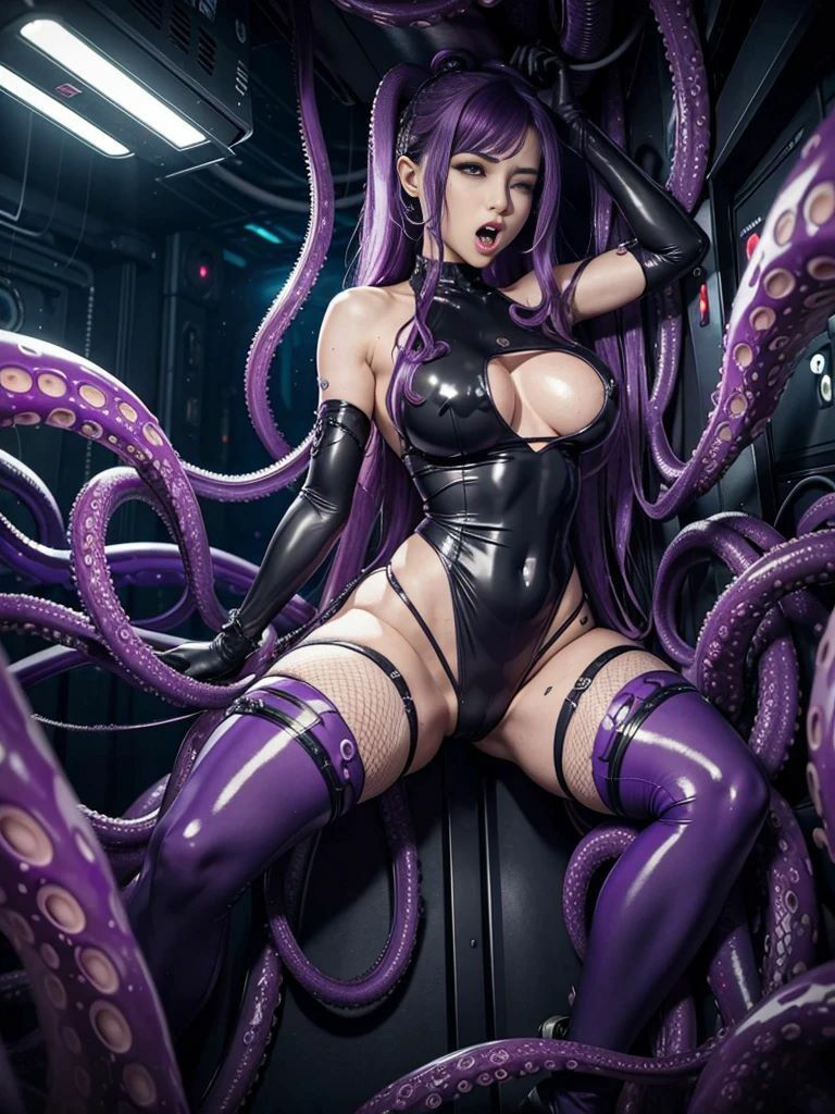 サンプル画像6:サイバーパンク触手AIイラスト集(8ball-ai-art) [d_332513]