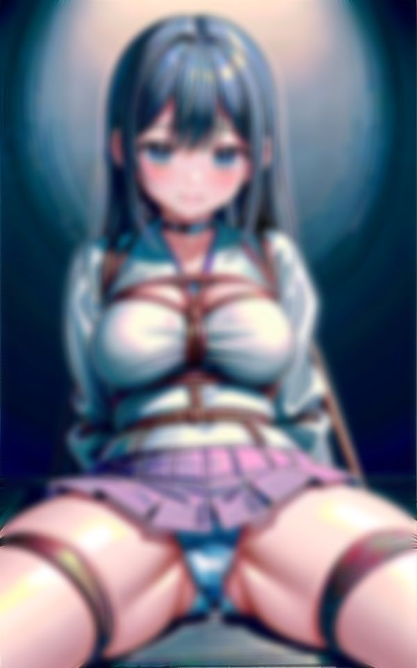 サンプル画像4:制服巨乳x鬼の縄締めでアソコはぐっしょり…おまん？？に(妄想-LABO) [d_332615]