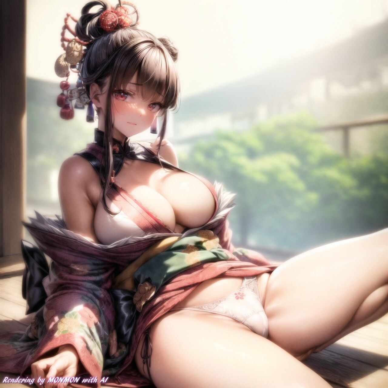 サンプル画像4:着物を着たお姉さんにお願いしてみた。〜着物たくし上げ編〜Vol.1(サークルmonmon) [d_332761]