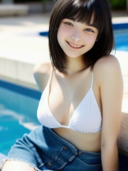 サンプル画像2:僕の理想のAI彼女1ー最高の恋人たちとの思い出「真夏とプール編」(風鈴亭) [d_332789]