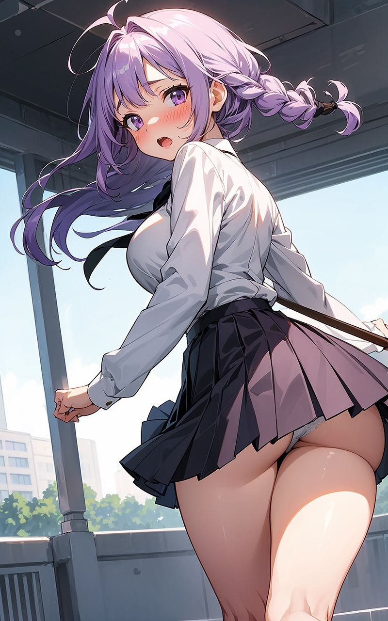 サンプル画像4:かわいい制服女子の後ろ姿2 AIイラスト集(あいな) [d_332843]