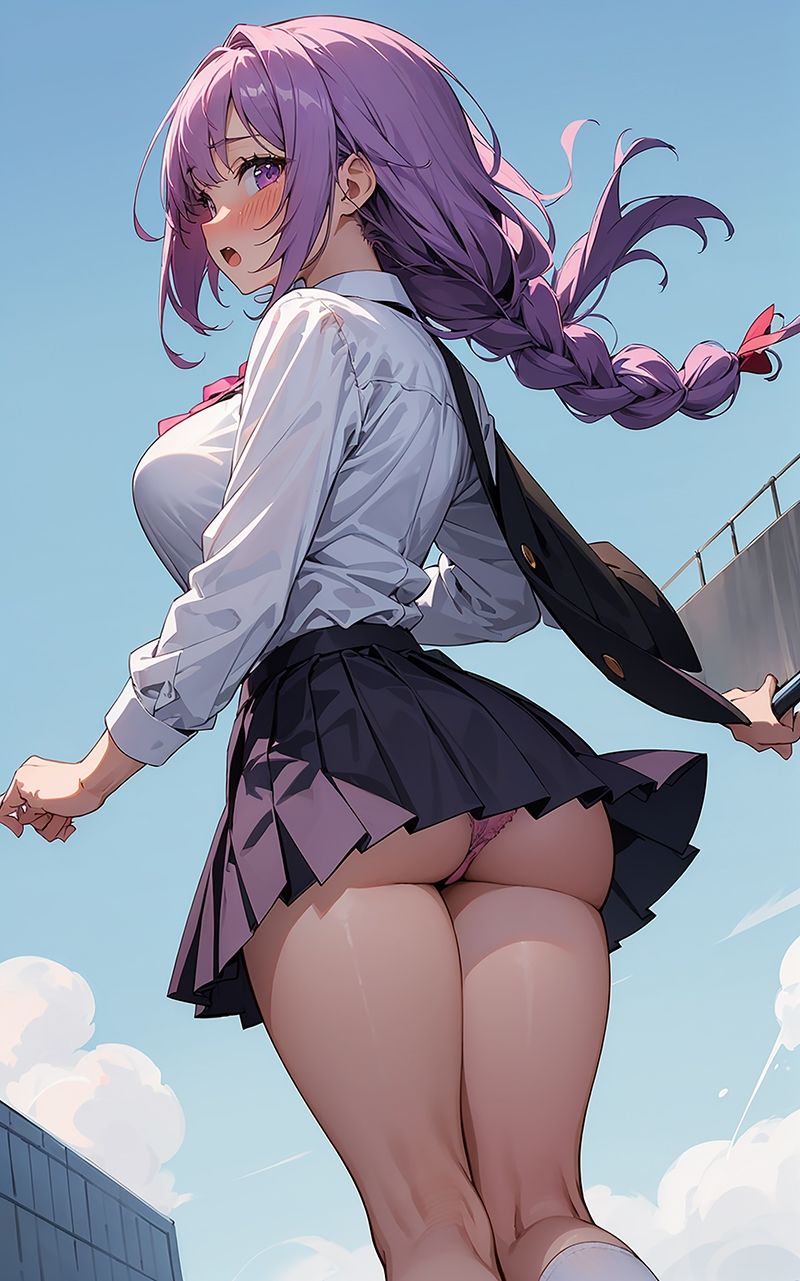 サンプル画像6:かわいい制服女子の後ろ姿2 AIイラスト集(あいな) [d_332843]