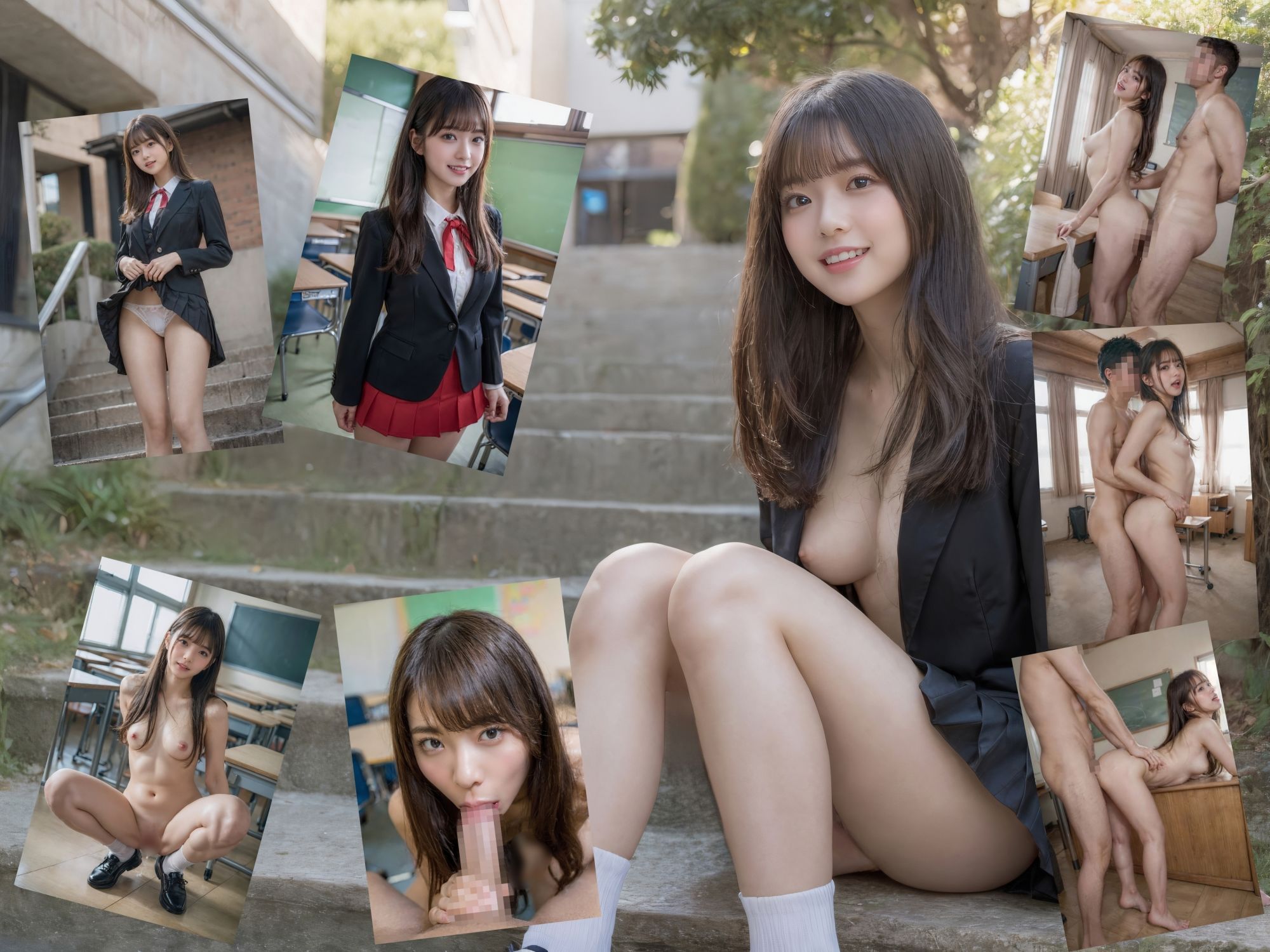 サンプル画像1:【4K超画質】超リアル可愛い女子校生の誘惑(AI美少女呪術師) [d_332942]