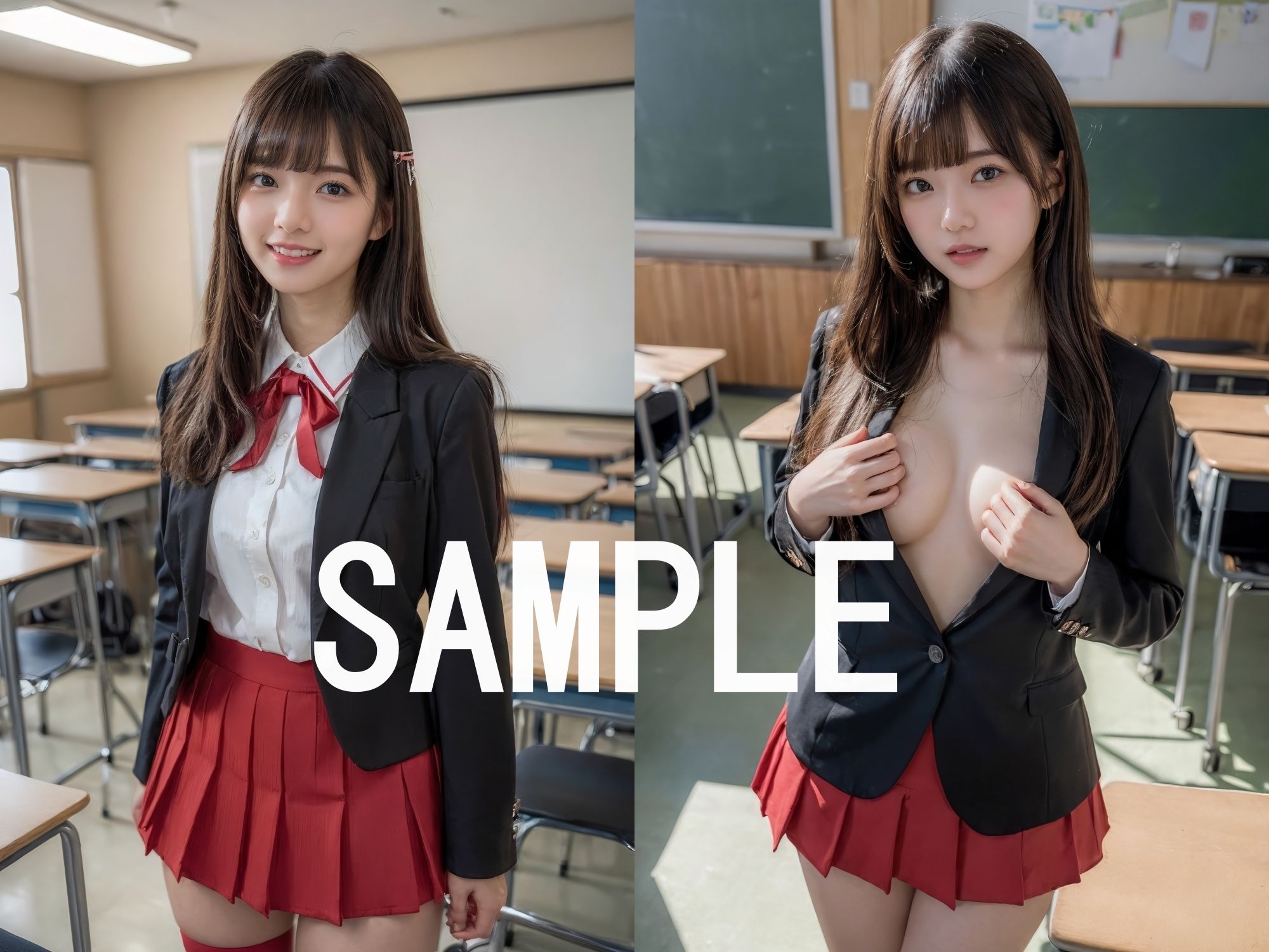 サンプル画像2:【4K超画質】超リアル可愛い女子校生の誘惑(AI美少女呪術師) [d_332942]