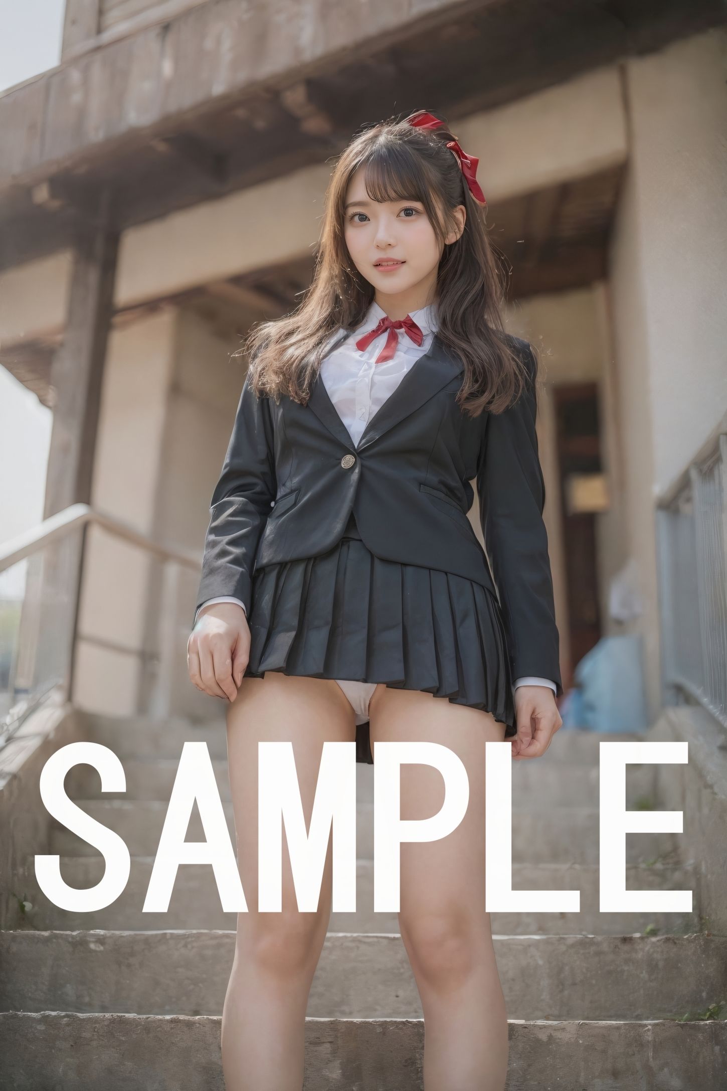 サンプル画像6:【4K超画質】超リアル可愛い女子校生の誘惑(AI美少女呪術師) [d_332942]