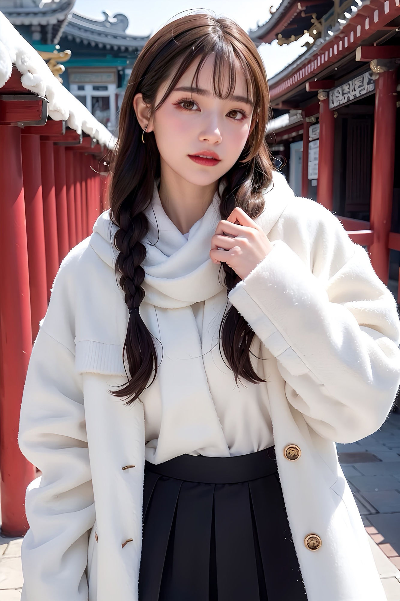 サンプル画像1:彼氏持ち美女と初詣デート(beauty) [d_333049]