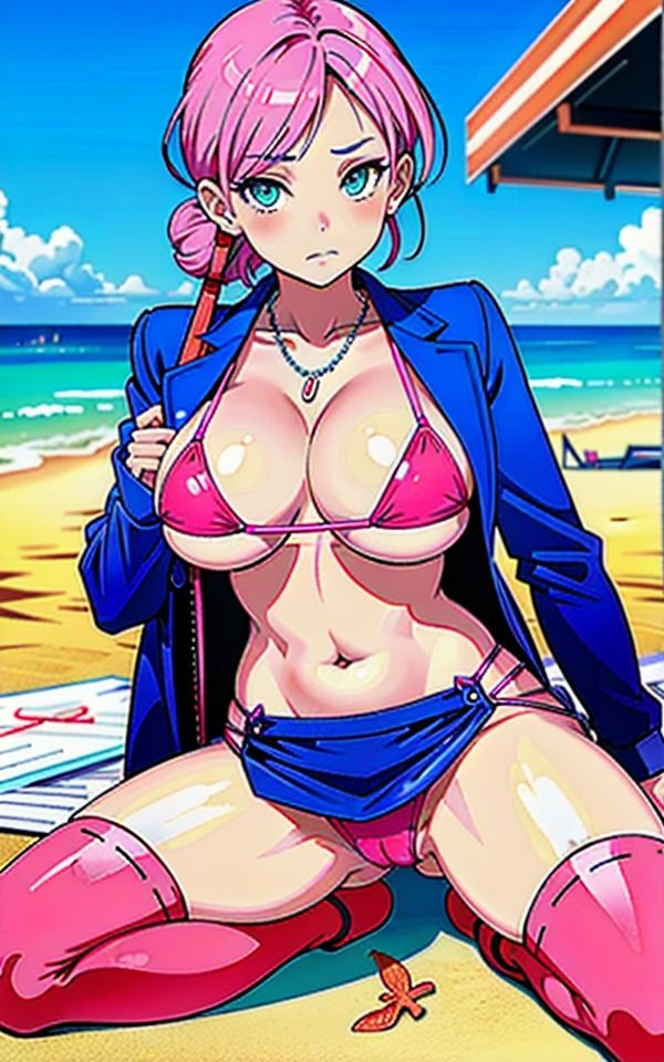 サンプル画像1:ビーチの天使たちキュートな砂浜の妖精(AI美女LABO.2) [d_333073]