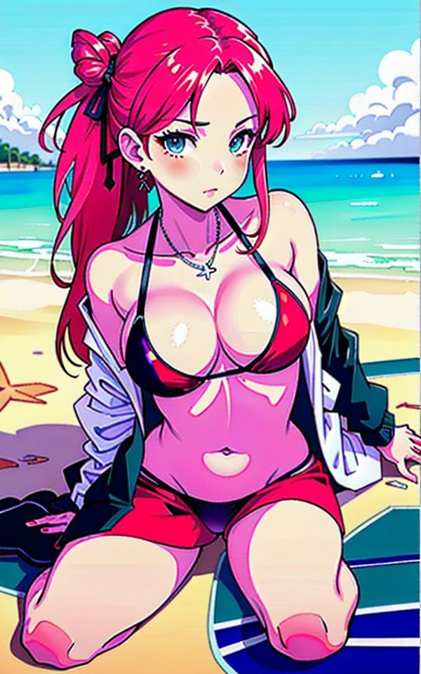 サンプル画像3:ビーチの天使たちキュートな砂浜の妖精(AI美女LABO.2) [d_333073]