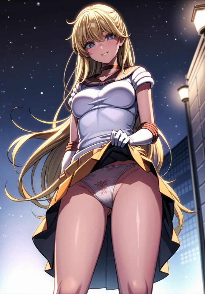 サンプル画像1:セーラー戦士のスカートたくしあげ(二次元の華道) [d_333083]