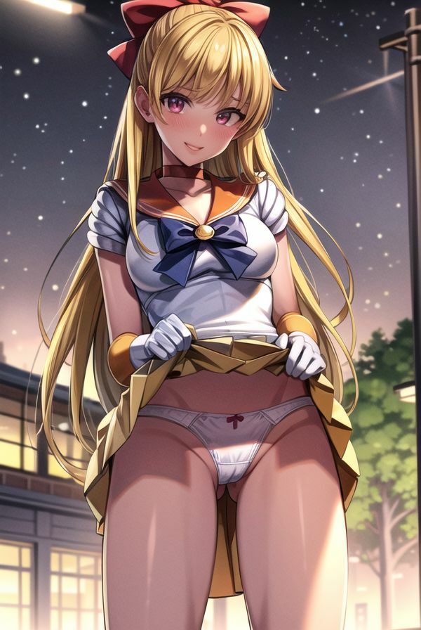 サンプル画像5:セーラー戦士のスカートたくしあげ(二次元の華道) [d_333083]