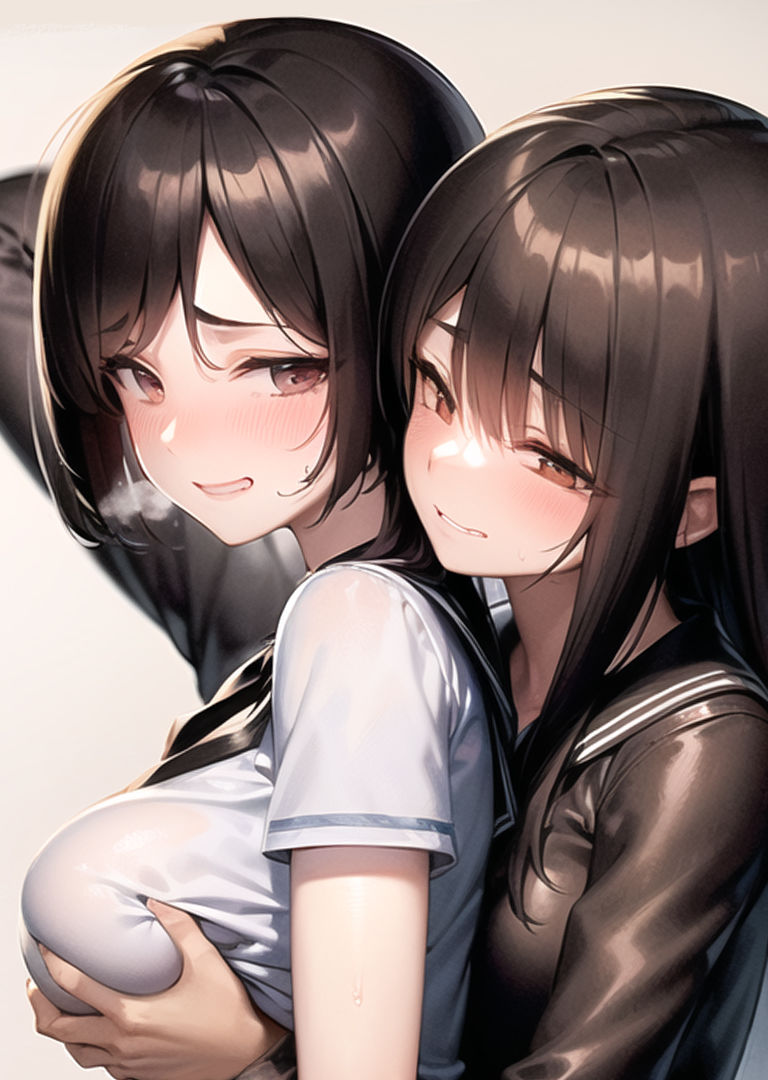 サンプル画像2:背後から胸揉み イラスト集 第2弾セット（胸が露出した状況が多め）(夜と林檎) [d_333130]