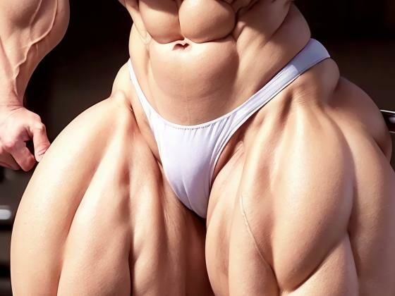サンプル画像4:筋肉ムキムキ美女（6）(AI筋肉ムキムキ美女) [d_333238]