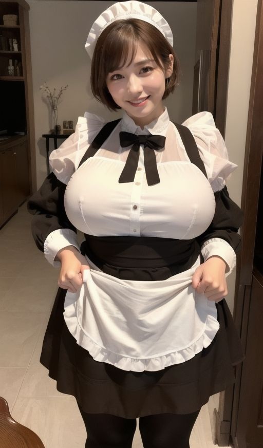 サンプル画像4:デカ乳むちメイドさんから目が離せなくて困ってます。(ムチムチ堂本舗) [d_333284]