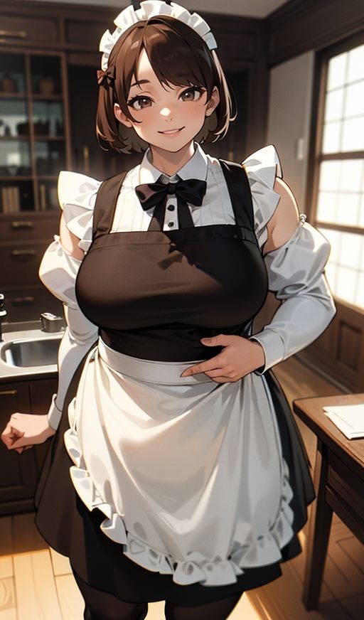 サンプル画像5:デカ乳むちメイドさんから目が離せなくて困ってます。(ムチムチ堂本舗) [d_333284]