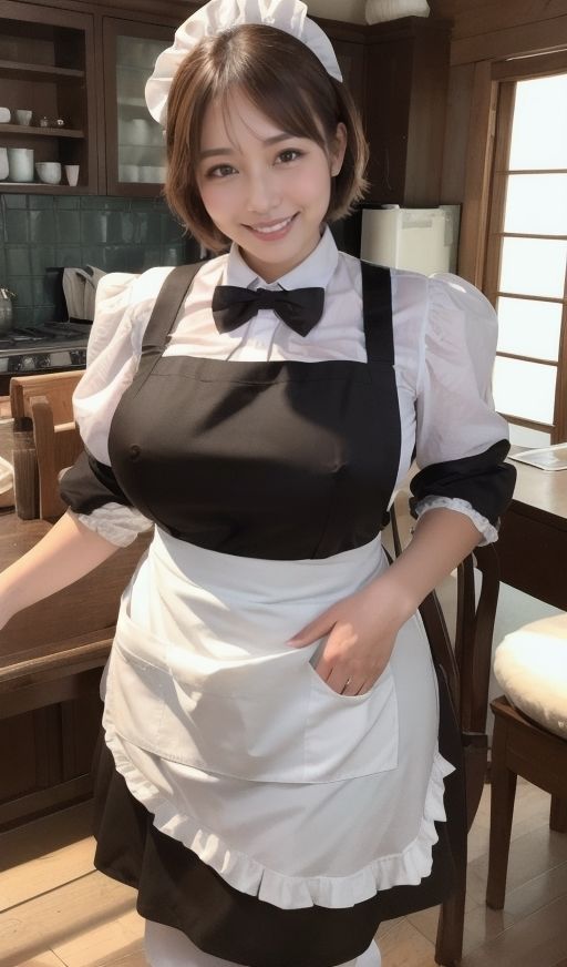 サンプル画像6:デカ乳むちメイドさんから目が離せなくて困ってます。(ムチムチ堂本舗) [d_333284]