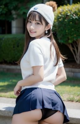 サンプル画像4:清楚系ギャル@公園デート(AIコスプレ美女) [d_333336]